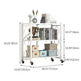 Modern Minimalist Carbon Steel Hollow Rectangular Movable Storage Shelf - 3/4/5-Shelf Options for Living Room