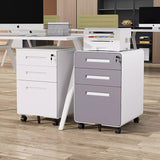 Sleek Modern Steel Storage Cabinet with Curved Front and 2/3 Drawers for Home Office
