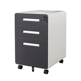 Sleek Modern Steel Storage Cabinet with Curved Front and 2/3 Drawers for Home Office