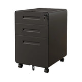 Sleek Modern Steel Storage Cabinet with Curved Front and 2/3 Drawers for Home Office