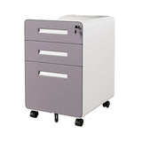 Sleek Modern Steel Storage Cabinet with Curved Front and 2/3 Drawers for Home Office