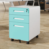Sleek Modern Steel Storage Cabinet with Curved Front and 2/3 Drawers for Home Office