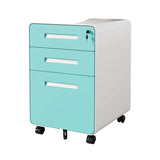Sleek Modern Steel Storage Cabinet with Curved Front and 2/3 Drawers for Home Office