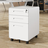 Sleek Modern Steel Storage Cabinet with Curved Front and 2/3 Drawers for Home Office