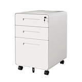 Sleek Modern Steel Storage Cabinet with Curved Front and 2/3 Drawers for Home Office