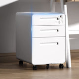 Sleek Modern Steel Storage Cabinet with Curved Front and 2/3 Drawers for Home Office