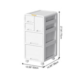Modern Minimalist PP Mobile Curved Rectangular Storage Cabinet on Wheels with 3/4/5 Drawers for Living Room