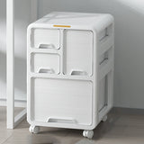 Modern Minimalist PP Mobile Curved Rectangular Storage Cabinet on Wheels with 3/4/5 Drawers for Living Room