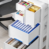 Modern Minimalist PP Mobile Curved Rectangular Storage Cabinet on Wheels with 3/4/5 Drawers for Living Room