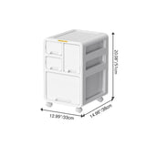 Modern Minimalist PP Mobile Curved Rectangular Storage Cabinet on Wheels with 3/4/5 Drawers for Living Room