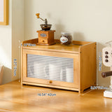Traditional Chinese Bamboo & Acrylic Rectangular Storage Cabinet - 1-3 Tier, Perfect for Living Room