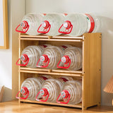 Traditional Chinese Bamboo & Acrylic Rectangular Storage Cabinet - 1-3 Tier, Perfect for Living Room