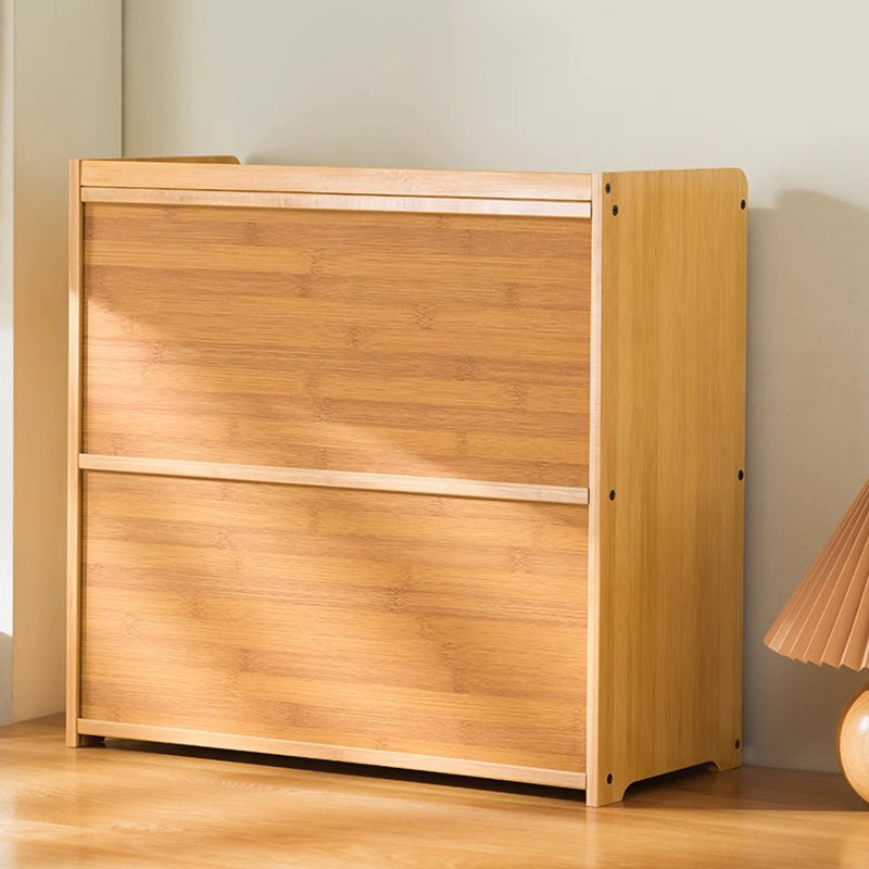 Traditional Chinese Bamboo & Acrylic Rectangular Storage Cabinet - 1-3 Tier, Perfect for Living Room