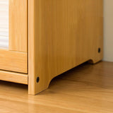 Traditional Chinese Bamboo & Acrylic Rectangular Storage Cabinet - 1-3 Tier, Perfect for Living Room