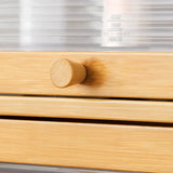 Traditional Chinese Bamboo & Acrylic Rectangular Storage Cabinet - 1-3 Tier, Perfect for Living Room