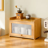 Traditional Chinese Bamboo & Acrylic Rectangular Storage Cabinet - 1-3 Tier, Perfect for Living Room