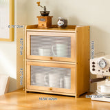 Traditional Chinese Bamboo & Acrylic Rectangular Storage Cabinet - 1-3 Tier, Perfect for Living Room