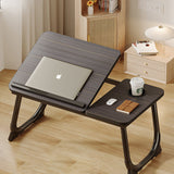 Modern Art Deco Foldable Side Table - 1-Tier, Rounded-Rectangular MDF & Carbon Steel Nightstand for Bedroom