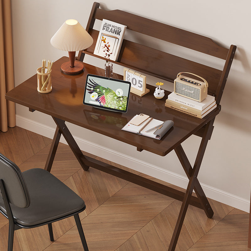 Traditional Chinese Bamboo Foldable Rectangular Desk - 1-Tier Office Desk for Bedroom