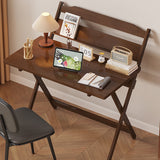 Traditional Chinese Bamboo Foldable Rectangular Desk - 1-Tier Office Desk for Bedroom