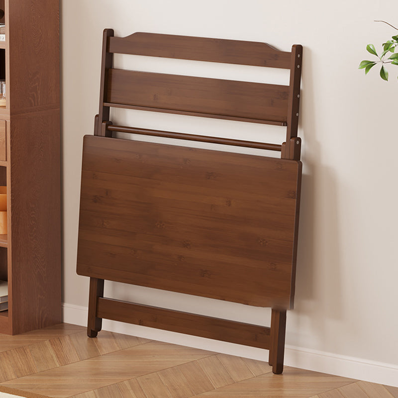 Traditional Chinese Bamboo Foldable Rectangular Desk - 1-Tier Office Desk for Bedroom