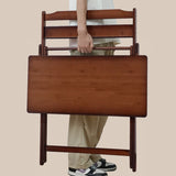 Traditional Chinese Bamboo Foldable Rectangular Desk - 1-Tier Office Desk for Bedroom