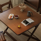 Modern Minimalist Rubberwood Foldable Dining Table - Rectangular, 1-Tier Design for Dining Room