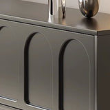 Traditional French-Style Engineered Wood TV Stand with Stainless Steel and Glass, Cylindrical-Rectangular Design, 2 Drawers for Living Room