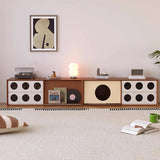 Traditional French Pine Solid Wood TV Stand with Glass Top – Multi-Layer Board, Rectangular or Round, 2 Drawers for Living Room