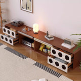 Traditional French Pine Solid Wood TV Stand with Glass Top – Multi-Layer Board, Rectangular or Round, 2 Drawers for Living Room