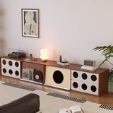 Traditional French Pine Solid Wood TV Stand with Glass Top – Multi-Layer Board, Rectangular or Round, 2 Drawers for Living Room