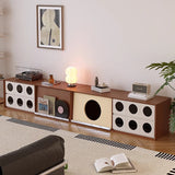 Traditional French Pine Solid Wood TV Stand with Glass Top – Multi-Layer Board, Rectangular or Round, 2 Drawers for Living Room