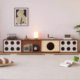 Traditional French Pine Solid Wood TV Stand with Glass Top – Multi-Layer Board, Rectangular or Round, 2 Drawers for Living Room