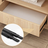 Modern Minimalist Solid Wood TV Stand – Rounded-Rectangular Design, Eco-Friendly Multi-Layer Board, 2 Storage Compartments for Living Room
