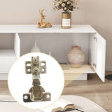 Modern Minimalist Solid Wood TV Stand – Rounded-Rectangular Design, Eco-Friendly Multi-Layer Board, 2 Storage Compartments for Living Room