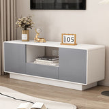 Modern Minimalist Solid Wood TV Stand – Rounded-Rectangular Design, Eco-Friendly Multi-Layer Board, 2 Storage Compartments for Living Room