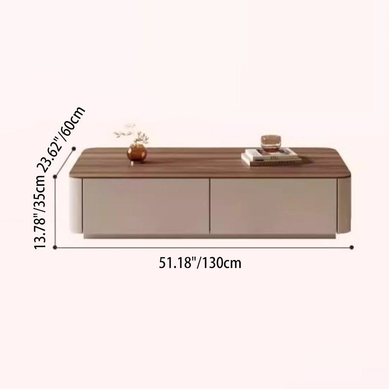 Elegant Traditional French Solid Wood TV Stand with Eco Board – Rounded Rectangular, 2–3 Drawers for Living Room