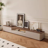 Elegant Traditional French Solid Wood TV Stand with Eco Board – Rounded Rectangular, 2–3 Drawers for Living Room