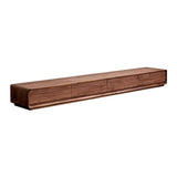Traditional Chinese-Style Black Walnut Wood TV Stand with 4 Drawers — Rounded Rectangular Design for Living Room