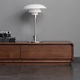 Traditional Chinese-Style Black Walnut Wood TV Stand with 4 Drawers — Rounded Rectangular Design for Living Room