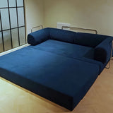 Modern Minimalist Curved Square Sofa with Stainless Steel Frame, Corduroy Upholstery, Backrest & Armrests – Perfect for Living Rooms