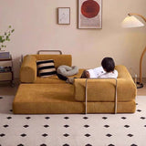 Modern Minimalist Curved Square Sofa with Stainless Steel Frame, Corduroy Upholstery, Backrest & Armrests – Perfect for Living Rooms