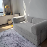 Modern Minimalist Curved Square Sofa with Stainless Steel Frame, Corduroy Upholstery, Backrest & Armrests – Perfect for Living Rooms