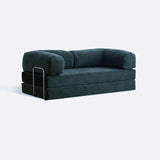 Modern Minimalist Curved Square Sofa with Stainless Steel Frame, Corduroy Upholstery, Backrest & Armrests – Perfect for Living Rooms