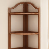 Modern Minimalist Bamboo Fan-Shaped Right-Angle Corner Shelf Unit — 3/4/5/6-Tier for Living Room
