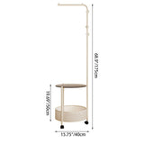 Modern Minimalist Metal & Glass Round Openwork Hall Tree, 2-Tier Mobile Organizer for Bedroom