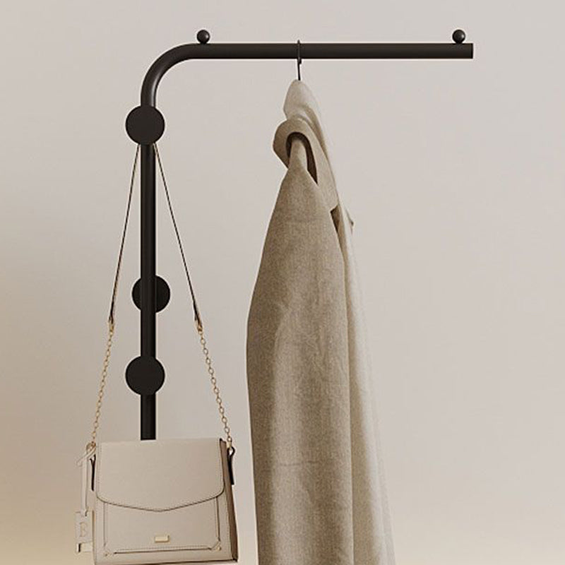 Modern Minimalist Metal & Glass Round Openwork Hall Tree, 2-Tier Mobile Organizer for Bedroom