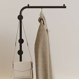 Modern Minimalist Metal & Glass Round Openwork Hall Tree, 2-Tier Mobile Organizer for Bedroom