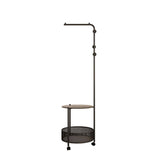 Modern Minimalist Metal & Glass Round Openwork Hall Tree, 2-Tier Mobile Organizer for Bedroom
