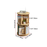 Contemporary Solid Wood Rotating Round Shelf — 2, 3, or 4-Tier for Living Room